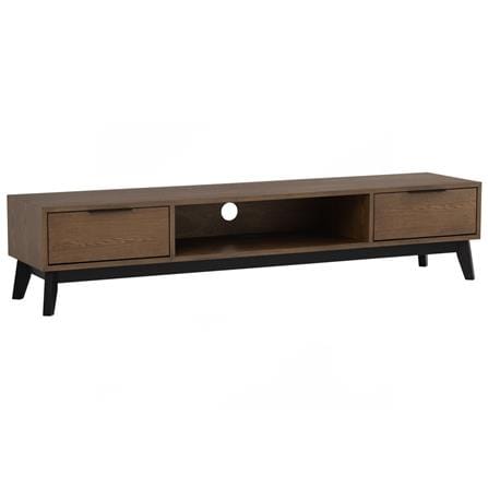 NESTHOUZ MALTON 1.8M TV CABINET 114/109 BLACK/COCOA