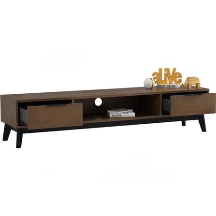NESTHOUZ MALTON 1.8M TV CABINET 114/109 BLACK/COCOA