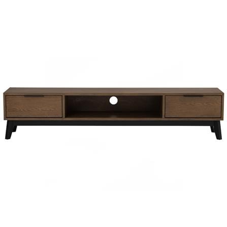 NESTHOUZ MALTON 1.8M TV CABINET 114/109 BLACK/COCOA
