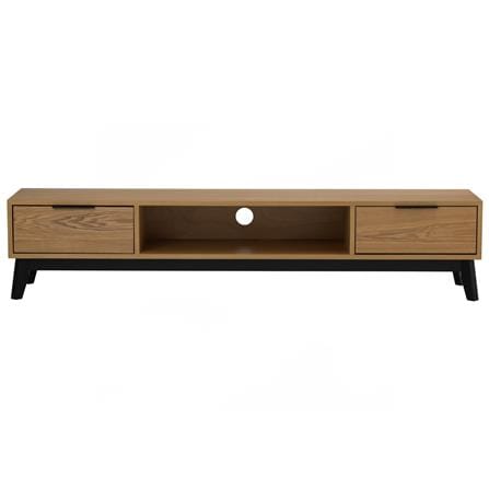 NESTHOUZ MALTON 1.8M TV CABINET 114/102 BLACK/NATURAL