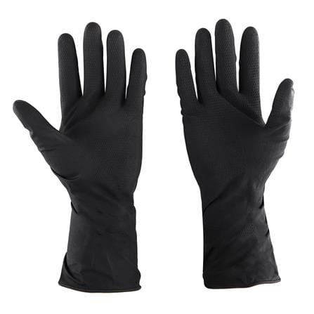 RUBBER GLOVES HORSE BRAND LARGE BLACK