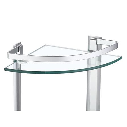 MOYA 2-TIER CORNER GLASS SHELF A4120B WHITE CHROME (H23.60XW25XD25 CM)
