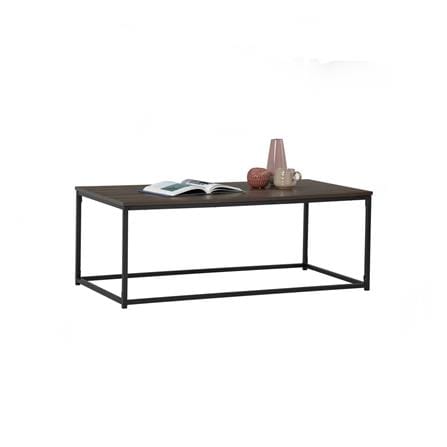 NUHOOM CAPRI COFFEE TABLE IN MATT BLACK EPOXY COLOUR LEG, WALNUT COLOUR TOP