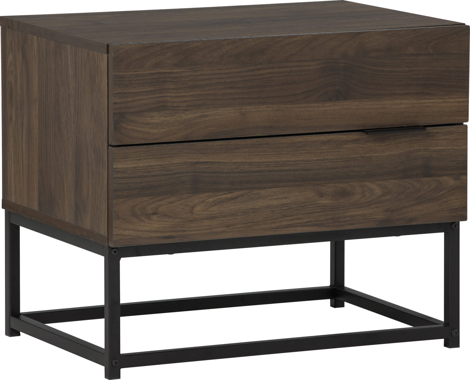NUHOOM CAPRI SIDE TABLE IN MATT BLACK EPOXY COLOUR LEG, WALNUT COLOUR TOP 802/170