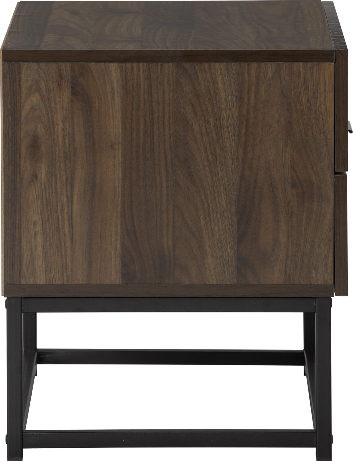NUHOOM CAPRI SIDE TABLE IN MATT BLACK EPOXY COLOUR LEG, WALNUT COLOUR TOP 802/170