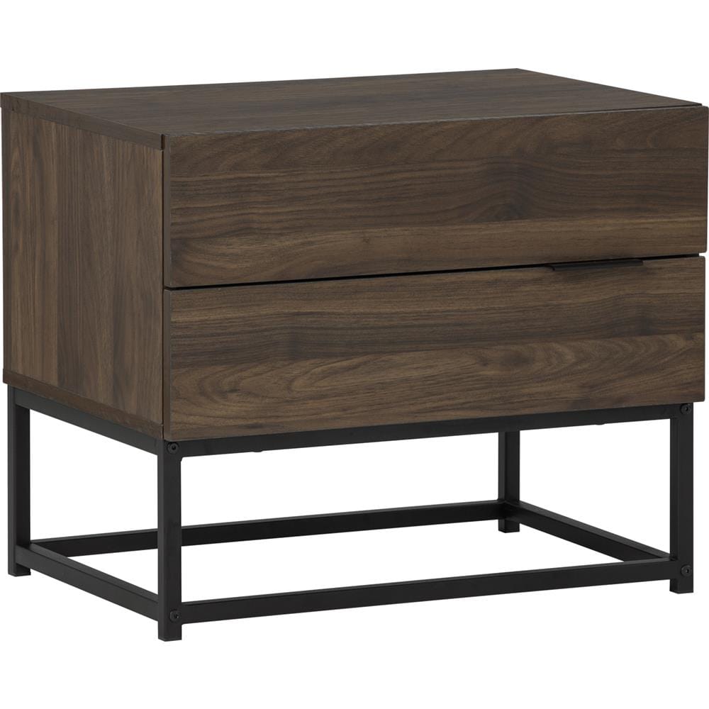 NUHOOM CAPRI SIDE TABLE IN MATT BLACK EPOXY COLOUR LEG, WALNUT COLOUR TOP 802/170