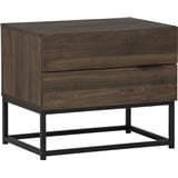 NUHOOM CAPRI SIDE TABLE IN MATT BLACK EPOXY COLOUR LEG, WALNUT COLOUR TOP 802/170