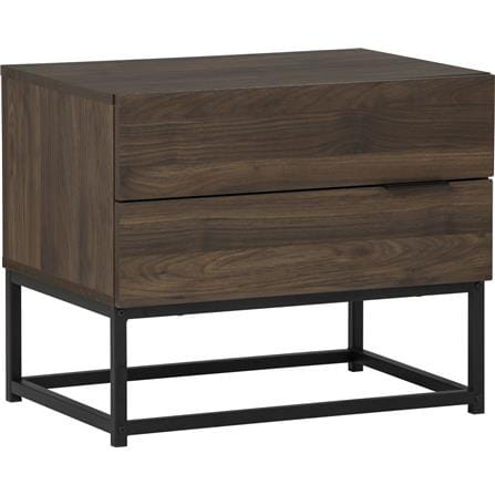 NUHOOM CAPRI SIDE TABLE IN MATT BLACK EPOXY COLOUR LEG, WALNUT COLOUR TOP 802/170