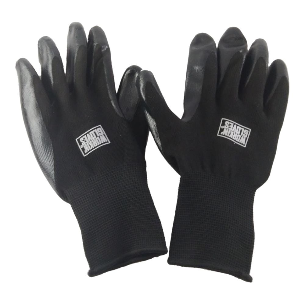 READY CARE FLEXIBLE RUBBER LATEX GLOVE STANDARD SIZE BLACK 1 PAIR