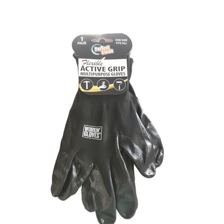 PERFECT CLEAN 100G FLEXIBLE RUBBER LATEX GLOVE STANDARD SIZE BLACK 1 PAIR