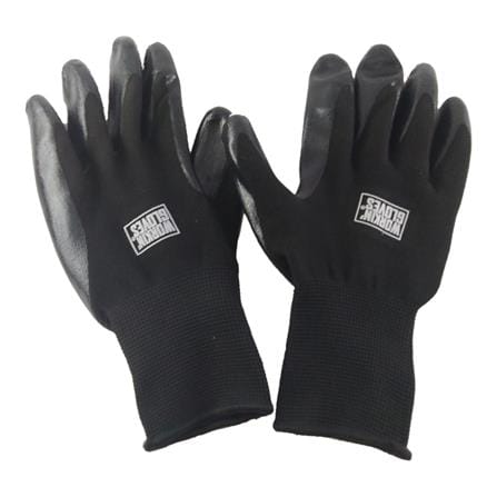 READY CARE FLEXIBLE RUBBER LATEX GLOVE STANDARD SIZE BLACK 1 PAIR