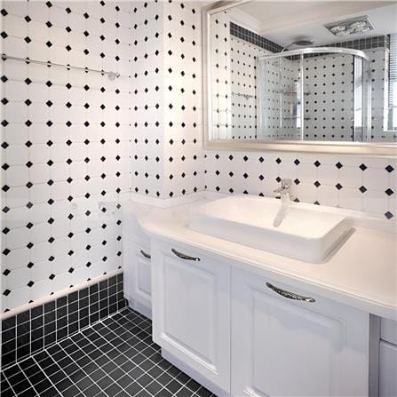 GNG MOSAIC RETRO CLASSIKO 30X30CM BLACK & WHITE