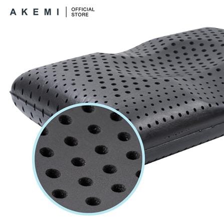 AKEMI PILLOW SLEEP ESSENTIAL ERGONOMIC AIR VENT ORTHO CHARCOALED MEMORY FOAM 60X40X12CM BLACK