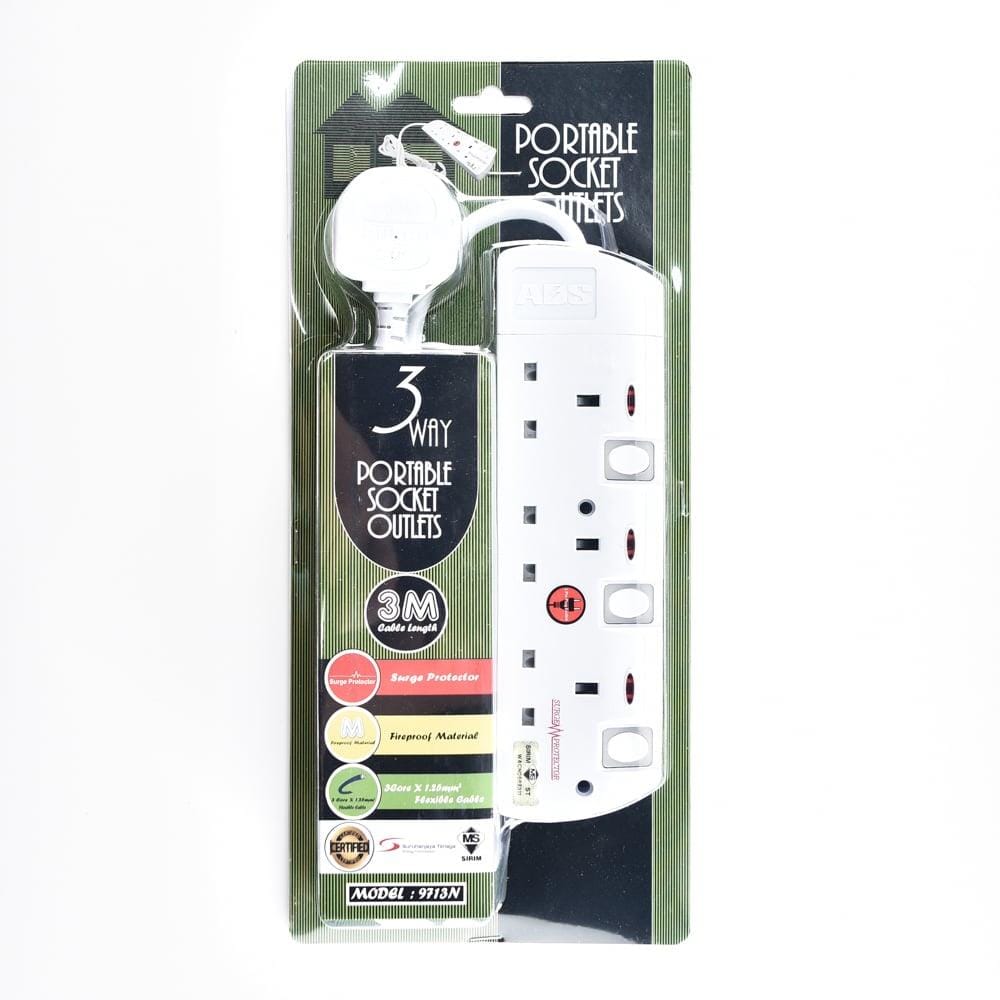POWER STRIP  3M 3 WAY EX/CORD 9713N ADS