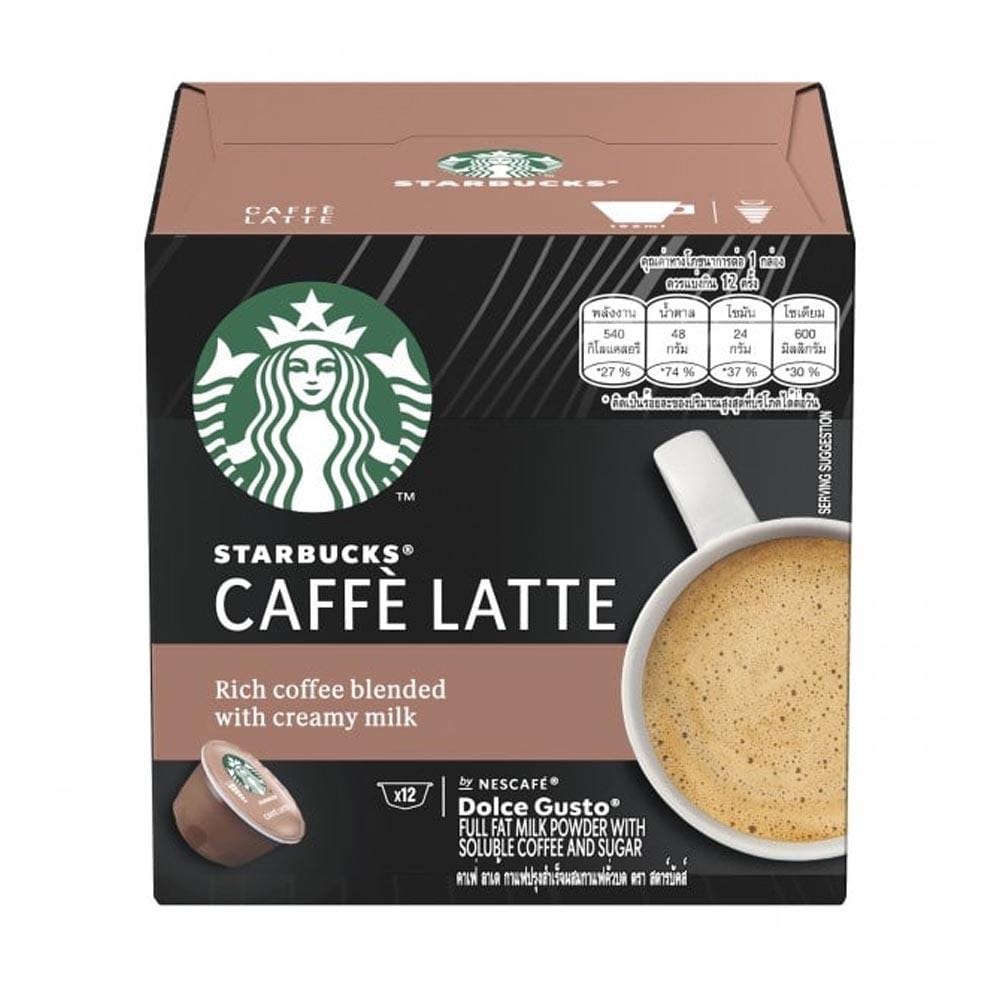 NESCAFE DOLCE GUSTO STARBUCKS CAPSULES WHITE CAFE LATTE 12 CUPS