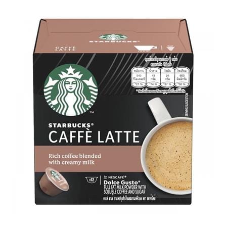 NESCAFE DOLCE GUSTO STARBUCKS CAPSULES WHITE CAFE LATTE 12 CUPS