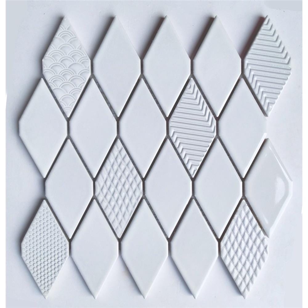 GNG MOSAIC ART RHOMBUS KNOT 28X28.6 WHITE