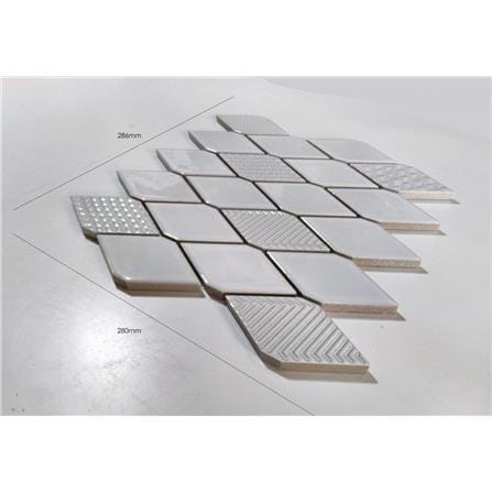 GNG MOSAIC ART RHOMBUS KNOT 28X28.6 WHITE