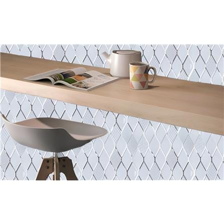 GNG MOSAIC ART RHOMBUS KNOT 28X28.6 WHITE