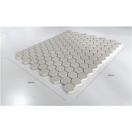 GNG MOSAIC RETRO CLASSIKO 26X31CM HEXAGON WHITE