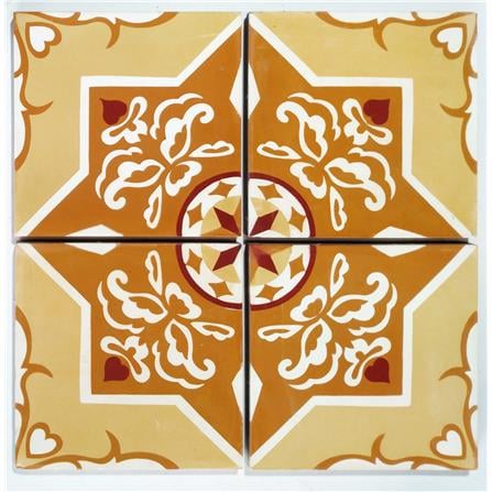 FLOORTILE  20X20CM CEMENT ENCAUSTIC BROWN GRADE A 0.48M2
