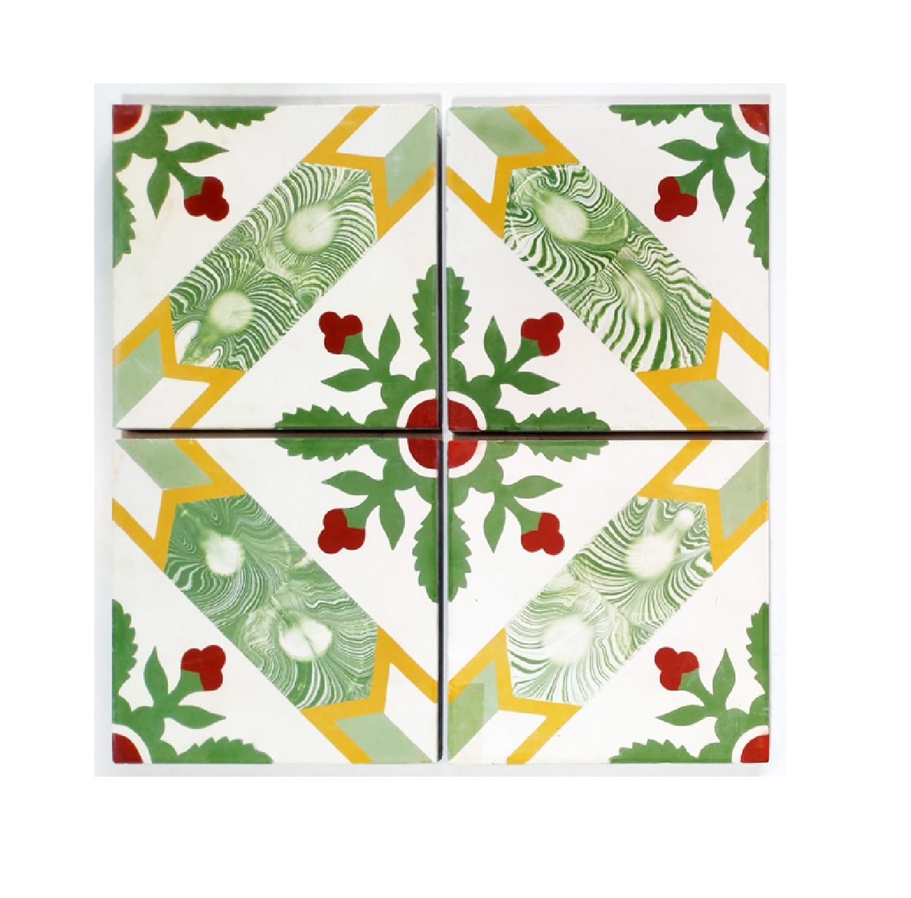 GNG FLOORTILE 20X20CM CEMENT ENCAUSTIC GREEN GRADE A 0.48M2