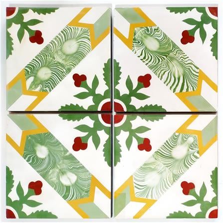 GNG FLOORTILE 20X20CM CEMENT ENCAUSTIC GREEN GRADE A 0.48M2