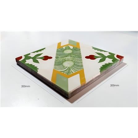 GNG FLOORTILE 20X20CM CEMENT ENCAUSTIC GREEN GRADE A 0.48M2