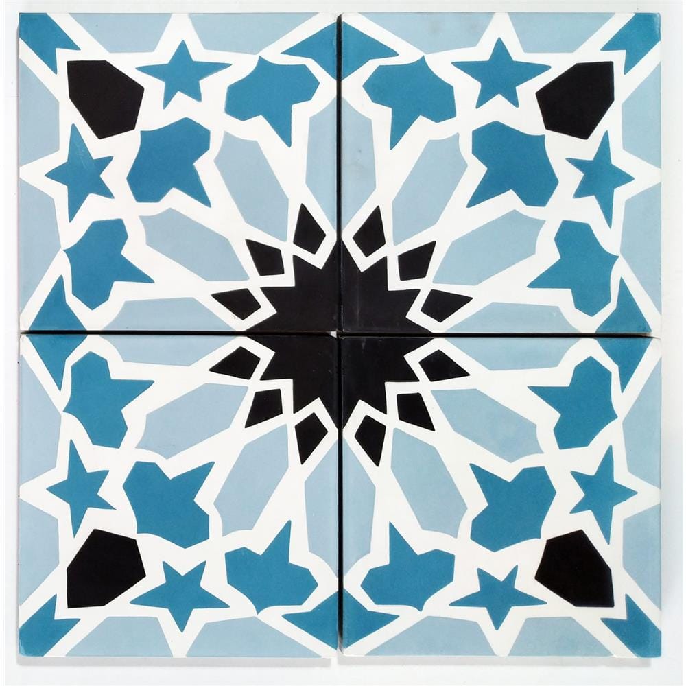 GNG FLOORTILE 20X20CM CEMENT ENCAUSTIC ARABES. BLUE GRADE A 0.48
