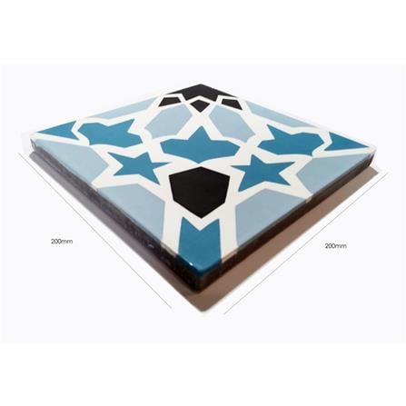 GNG FLOORTILE 20X20CM CEMENT ENCAUSTIC ARABES. BLUE GRADE A 0.48