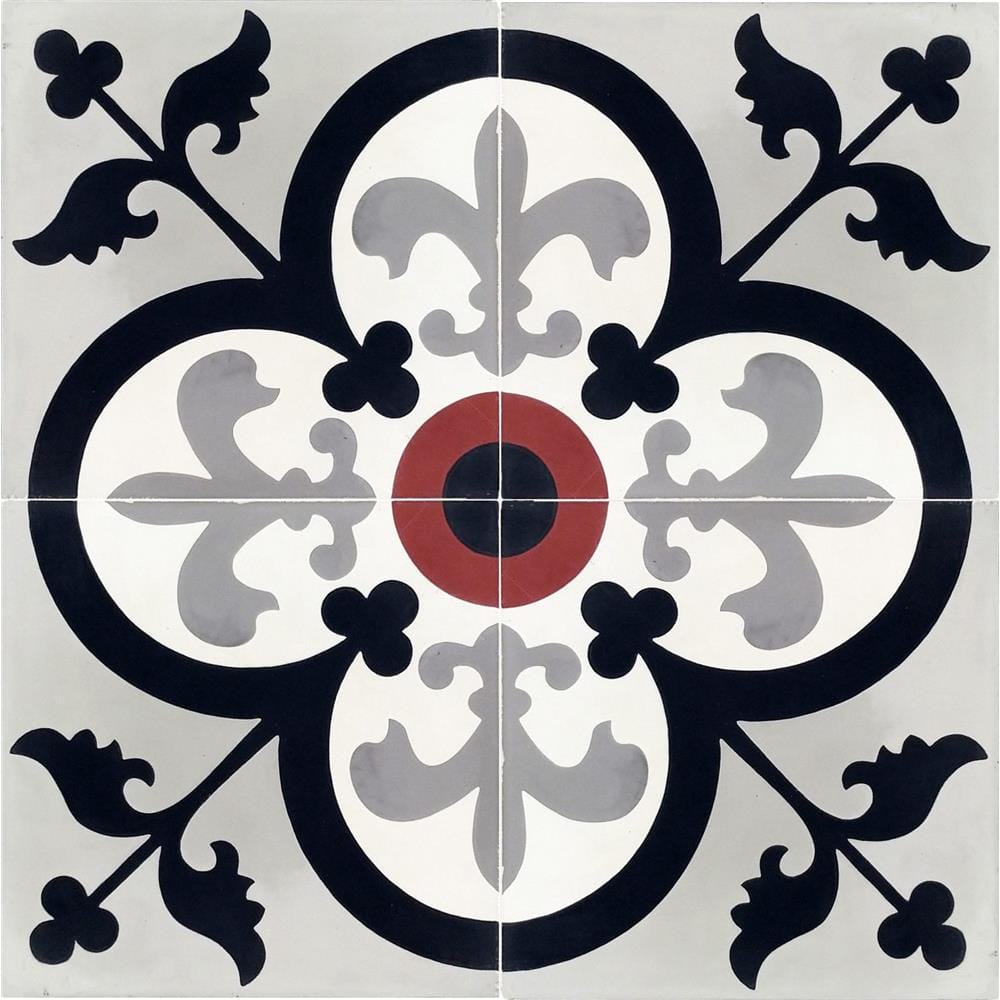 GNG FLOORTILE 20X20CM CEMENT ENCAUSTIC KINGSTON GREY GRADE A 0.48