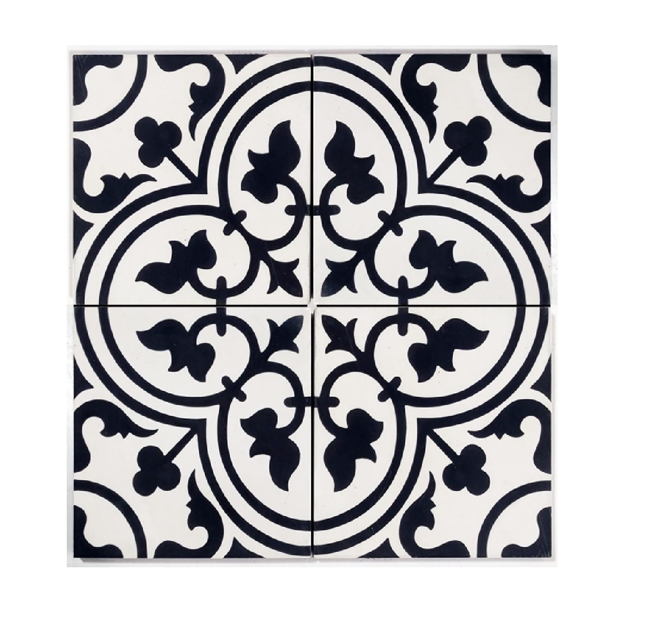 GNG FLOORTILE 20X20CM CEMENT ENCAUSTIC BLACK AND WHITE GRADE A 0.48