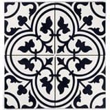 GNG FLOORTILE 20X20CM CEMENT ENCAUSTIC BLACK AND WHITE GRADE A 0.48