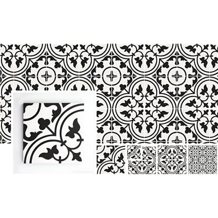 GNG FLOORTILE 20X20CM CEMENT ENCAUSTIC BLACK AND WHITE GRADE A 0.48