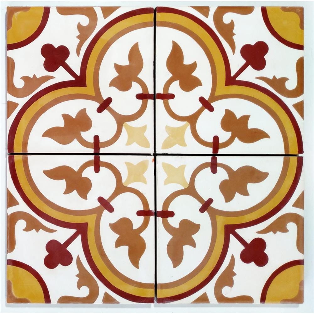 GNG FLOORTILE 20X20CM CEMENT ENCAUSTIC BROWN GRADE A 0.48M2
