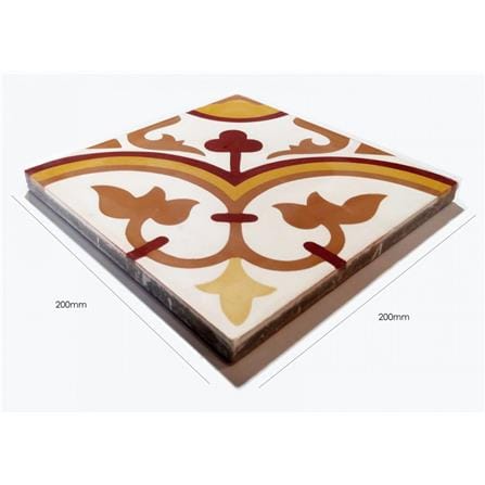 GNG FLOORTILE 20X20CM CEMENT ENCAUSTIC BROWN GRADE A 0.48M2