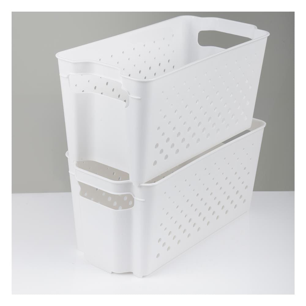 KITCHEN BASKET 15.7X31.5X14.7CM MONO WHITE