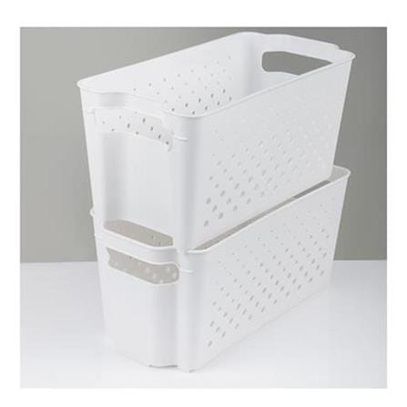 KITCHEN BASKET 15.7X31.5X14.7CM MONO WHITE