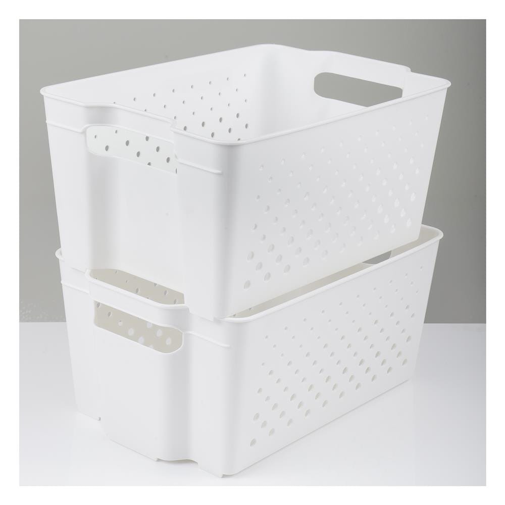 KITCHEN BASKET 21.4X31.5X14.7CM MONO WHITE