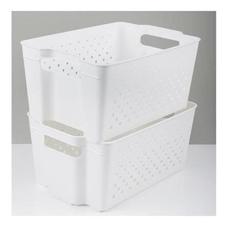 KITCHEN BASKET 21.4X31.5X14.7CM MONO WHITE