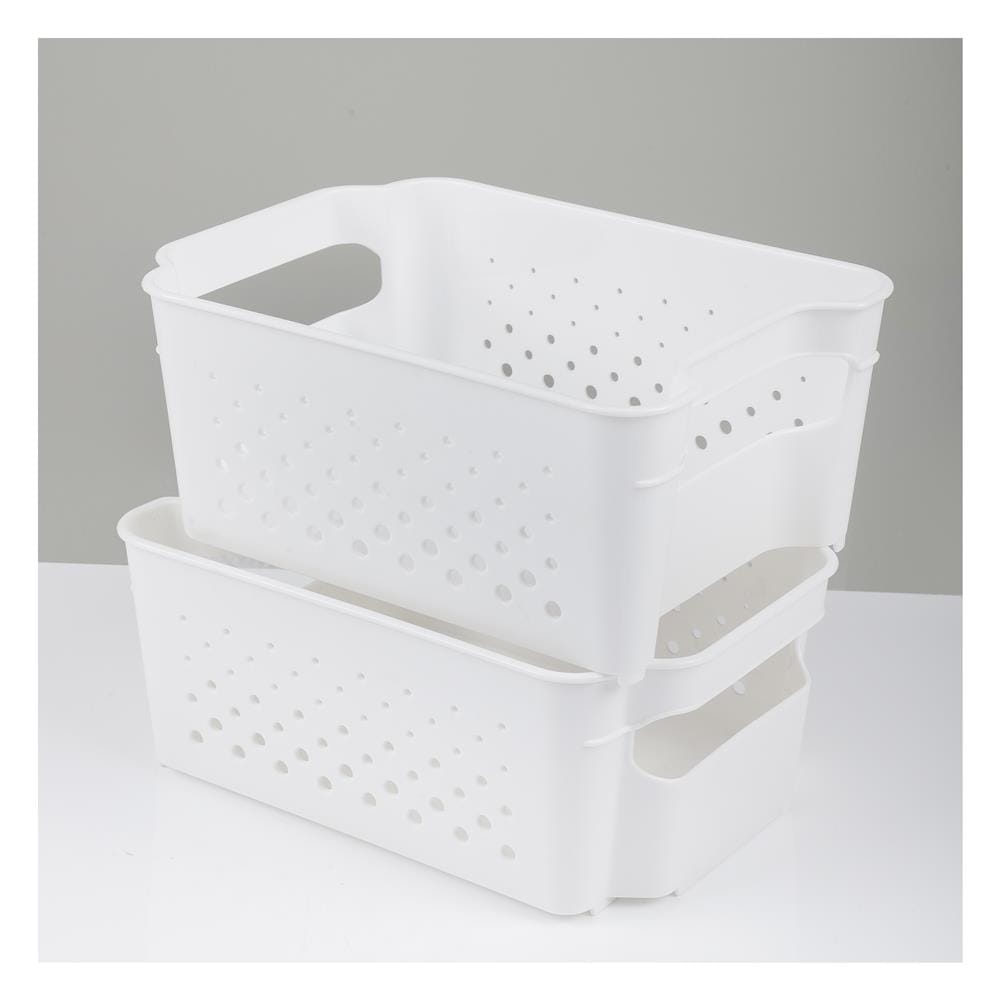 KITCHEN BASKET 15.7X21X9 CM MONO WHITE