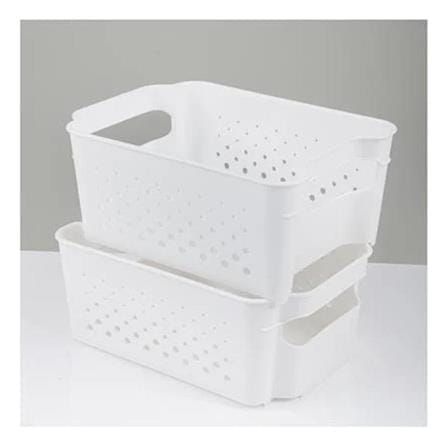 KITCHEN BASKET 15.7X21X9 CM MONO WHITE