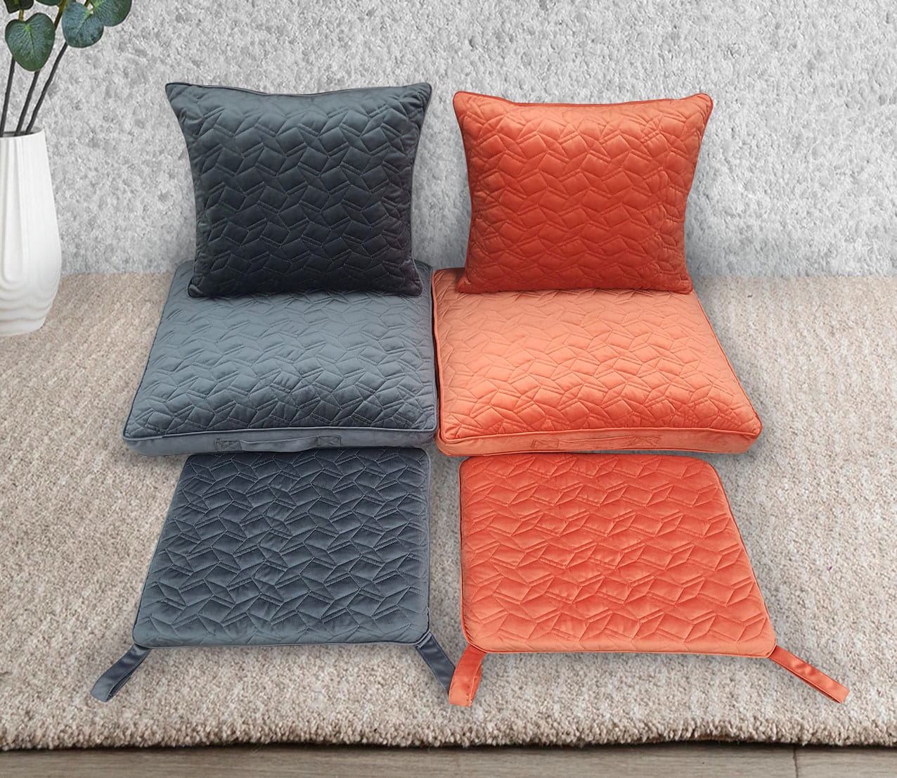 CUSHION HOME LIVING STYLE BIX 18X18 INCH GREY