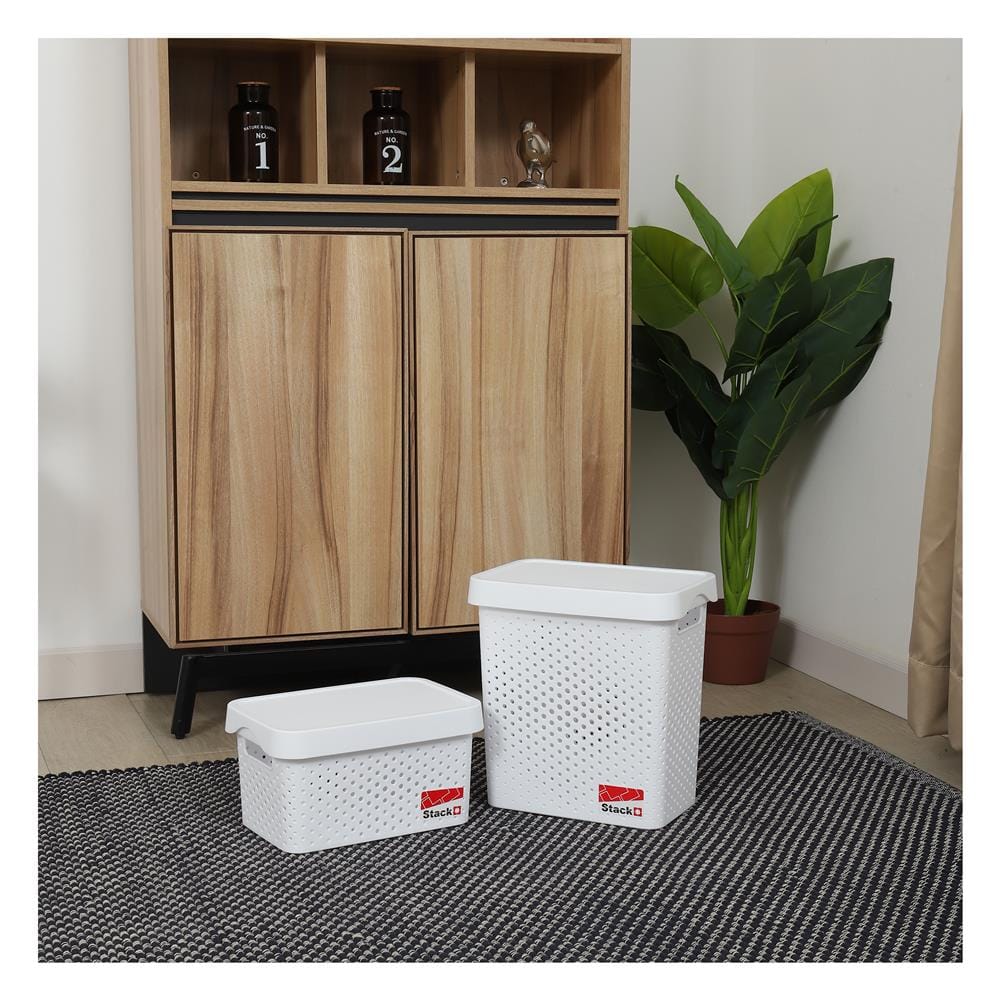 STORAGE BOX WITH LID STACKO BALM S 22x31.6x17CM WHITE