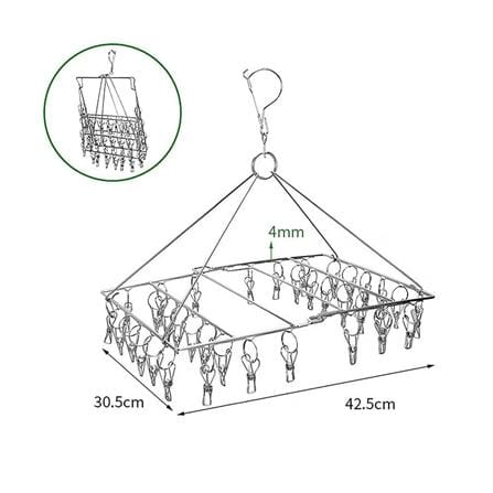 HANGER STAINLESS FOLDABLE 36 CLIPS PLIM