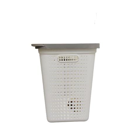 PLIM CLOTH BASKET WITH LID BUBBLE WHITE