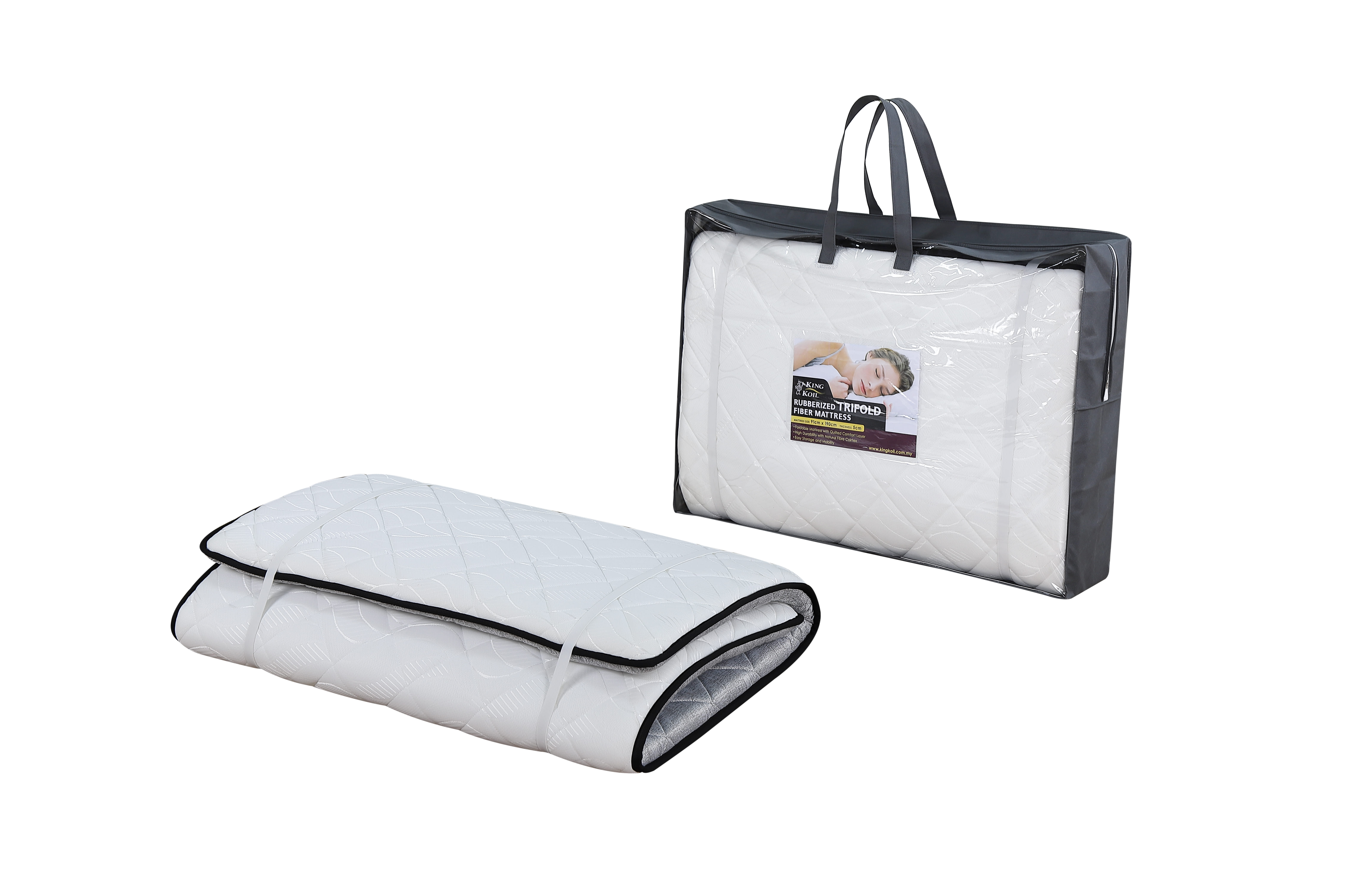 KING KOIL TRIFOLD FIBRE MATTRESS 3'