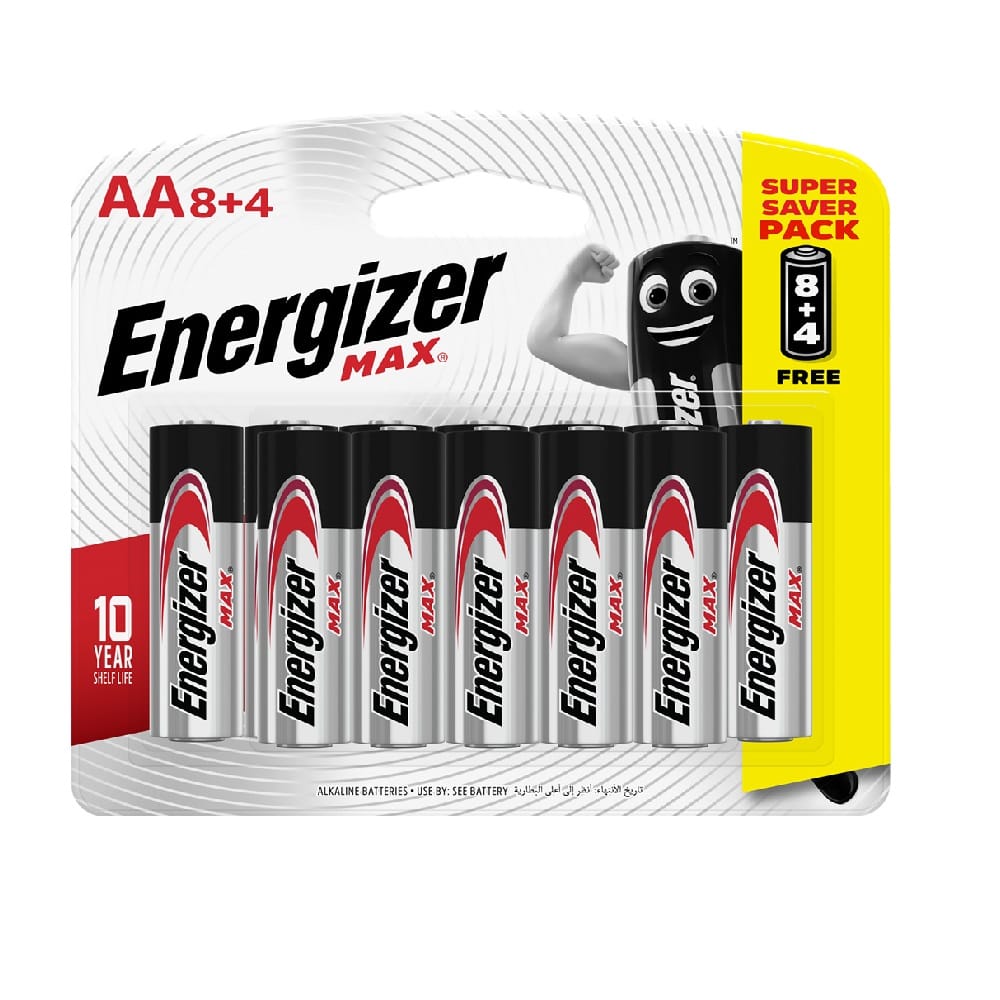 ALKALINE BATTERY MAX 8AA+4AA E91BP8+4R ENERGIZER
