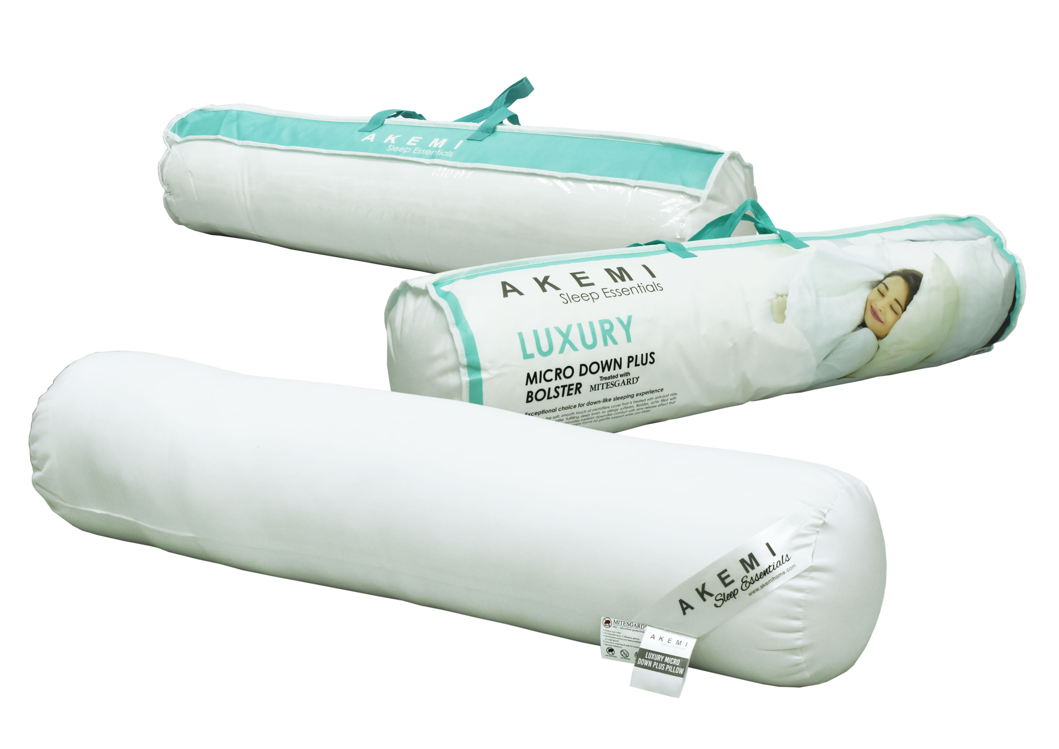BOLSTER AKEMI MIRCO DOWN 20CM X 94CM AFKPAK21452ABXE WHITE