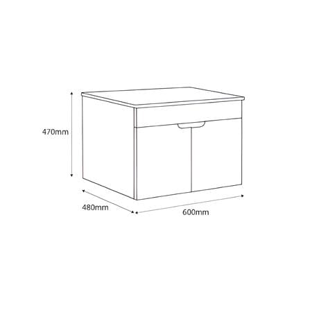 CABANA COUNTER TOP WASHBASIN CBF66405 WHITE H47XW60XD48 CM